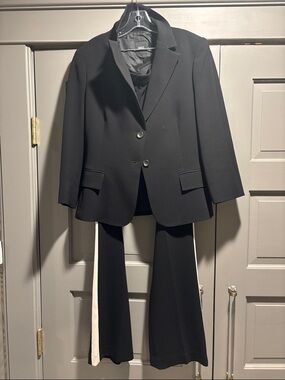 Dex Black Blazer with Black Pants and White Side Stripe